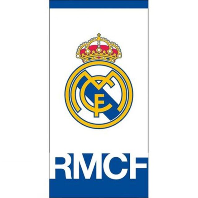 Real Madrid CF Crest Beach Towel in White - image 1