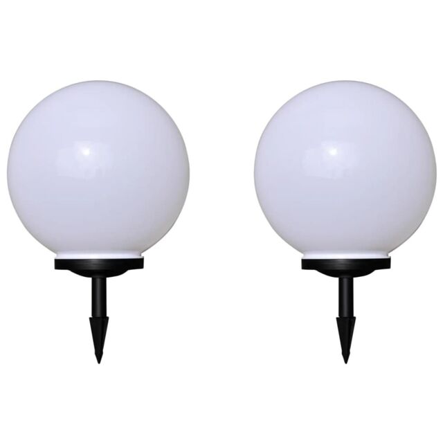 Berkfield Home Outdoor Pathway Lamps 2 pcs LED 40 cm with Ground Spike in White - image 1