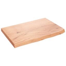 Berkfield Home Wall Shelf Light Brown 60x40x(2-4) cm Treated Solid Wood Oak