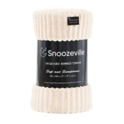 Dyzi Large Supersoft Ribbed Jacquard Fleece Throw Blanket 200 x 240cm in Cream - Size: 200 cm x 240 cm - thumbnail 6