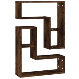 Berkfield Home Decorative Wall Shelves 2 pcs Smoked Oak 50x15x50 cm Engineered Wood in Brown - Size: 50 x 15 x 50 cm - thumbnail 3
