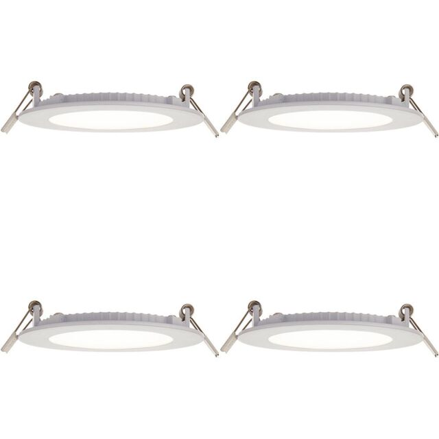 Loops 4 PACK Ultra Slim Recessed Ceiling Downlight - 6W Cool White LED - IP44 Rated - image 1