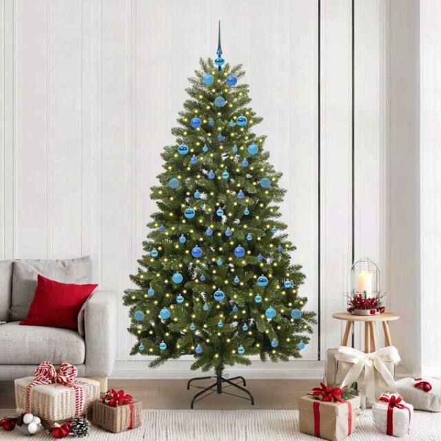 Berkfield Home Artificial Christmas Tree with Stand Green 210 cm PVC & Metal - image 1