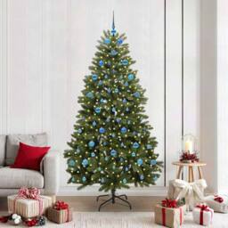 Berkfield Home Artificial Christmas Tree with Stand Green 210 cm PVC & Metal