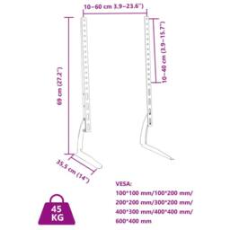 Berkfield Home TV Stands 2 pcs for 37-75 Inch Screen Max VESA 600x400 mm 45kg in Black - thumbnail 8