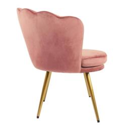 Genesis Flora Velvet Accent Chair Petal Back Plush Upholstered Modern Chair in Dusty Pink - Size: 1 Seater - thumbnail 6