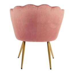 Genesis Flora Velvet Accent Chair Petal Back Plush Upholstered Modern Chair in Dusty Pink - Size: 1 Seater - thumbnail 7
