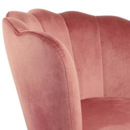 Genesis Flora Velvet Accent Chair Petal Back Plush Upholstered Modern Chair in Dusty Pink - Size: 1 Seater - thumbnail 4