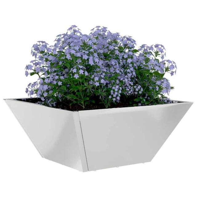 Berkfield Home Modern Garden Bowl Planter 35x35x15 cm Galvanized Steel in Silver - Size: 35 x 35 x 15 cm - image 1
