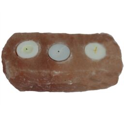 KDMD Natural Salt Candle Holder - 3 holes in Orange - thumbnail 3