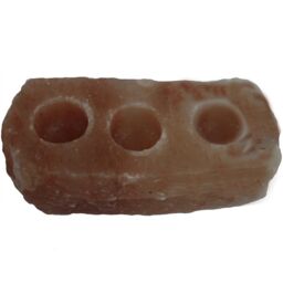 KDMD Natural Salt Candle Holder - 3 holes in Orange - thumbnail 2