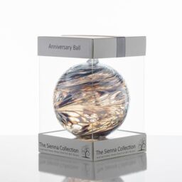 Sienna Glass Anniversary Gift Friendship Ball Pastel Silver - thumbnail 3