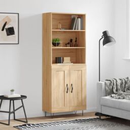 Berkfield Home Highboard Sonoma Oak 69.5x34x180 cm Engineered Wood in Brown