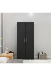 ERGOVEXA Double Panel Door Wardrobe, Shelves, Black - thumbnail 5