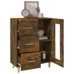 Berkfield Home Sideboard Smoked Oak 69, 5x34x90 cm Engineered Wood in Brown - Size: 5 x 34 x 90 cm - thumbnail 4