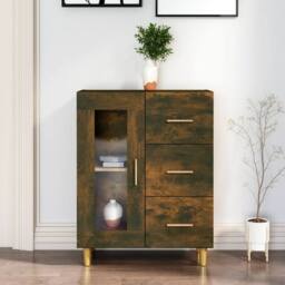 Berkfield Home Sideboard Smoked Oak 69, 5x34x90 cm Engineered Wood in Brown - Size: 5 x 34 x 90 cm - thumbnail 2