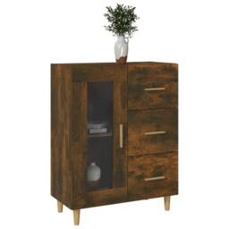 Berkfield Home Sideboard Smoked Oak 69, 5x34x90 cm Engineered Wood in Brown - Size: 5 x 34 x 90 cm - thumbnail 5