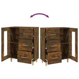 Berkfield Home Sideboard Smoked Oak 69, 5x34x90 cm Engineered Wood in Brown - Size: 5 x 34 x 90 cm - thumbnail 9