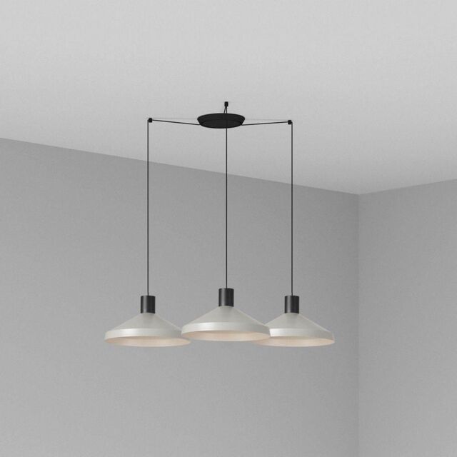 Netlighting Kombo Grey Cluster Drop Dome Pendant Lamp Ø400 3L in Black