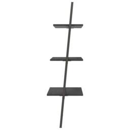 Berkfield Home Practical 3-Tier Leaning Shelf Black 64x34x116 cm - Size: 64 x 34 x 116 cm - thumbnail 4