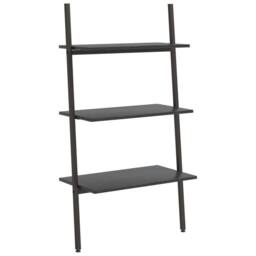 Berkfield Home Practical 3-Tier Leaning Shelf Black 64x34x116 cm - Size: 64 x 34 x 116 cm - thumbnail 3