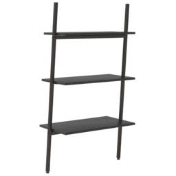 Berkfield Home Practical 3-Tier Leaning Shelf Black 64x34x116 cm - Size: 64 x 34 x 116 cm - thumbnail 5