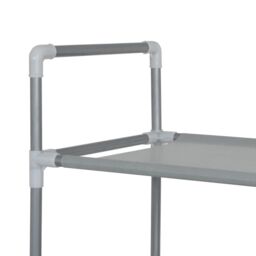 Berkfield Home Shoe Rack with 10 Shelves Metal & Non-woven Fabric Silver - thumbnail 5