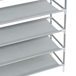 Berkfield Home Shoe Rack with 10 Shelves Metal & Non-woven Fabric Silver - thumbnail 6