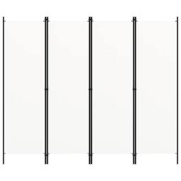 Berkfield Home 4-Panel Room Divider Cream White 200x180 cm in Off-White - thumbnail 3