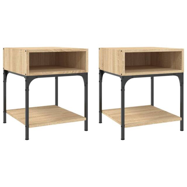 Berkfield Home Bedside Tables 2 pcs Sonoma Oak 40x41x50 cm Engineered Wood in Brown - Size: 40 x 41 x 50 cm - image 1