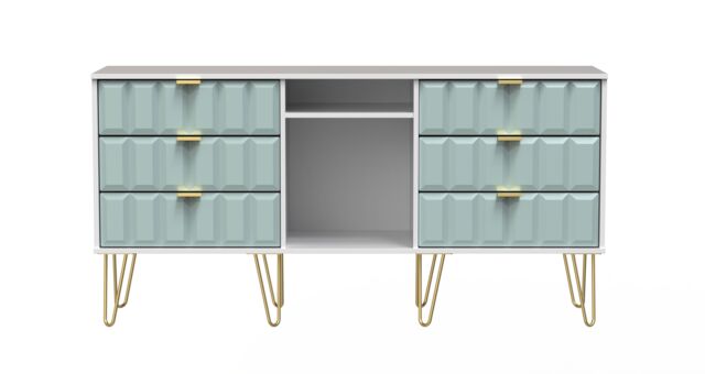 Ready Assembled 2 U Metro 6 Drawer Sideboard (Ready Assembled) in Duck Egg Blue - image 1