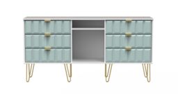 Ready Assembled 2 U Metro 6 Drawer Sideboard (Ready Assembled) in Duck Egg Blue