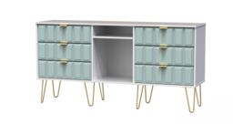 Ready Assembled 2 U Metro 6 Drawer Sideboard (Ready Assembled) in Duck Egg Blue - thumbnail 3