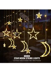 Groundlevel Indoor / Outdoor Star & Moon LED Curtain Lights in White - thumbnail 5