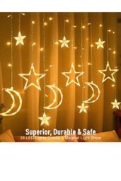 Groundlevel Indoor / Outdoor Star & Moon LED Curtain Lights in White - thumbnail 2