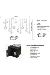 Groundlevel Indoor / Outdoor Star & Moon LED Curtain Lights in White - thumbnail 6