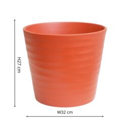 Ivyline Oslo Cayenne Taper Planter - H27cm D32cm - 4 Colours & 2 Sizes Available Online - Ceramic - Made in Europe in Burnt Orange - thumbnail 2