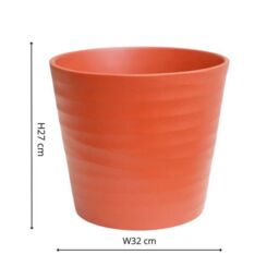 Ivyline Oslo Cayenne Taper Planter - H27cm D32cm - 4 Colours & 2 Sizes Available Online - Ceramic - Made in Europe in Burnt Orange - thumbnail 5