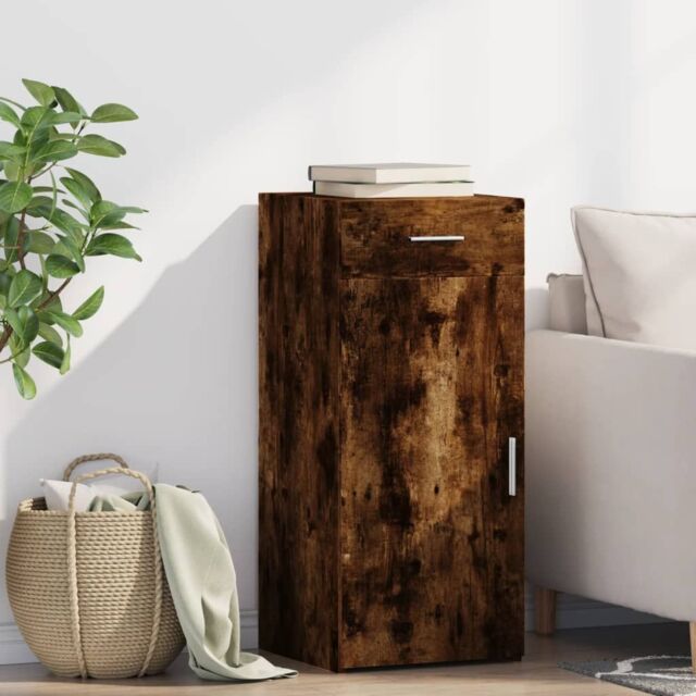 Berkfield Home Sideboard Smoked Oak 40x42.5x93 cm Engineered Wood in Brown - image 1