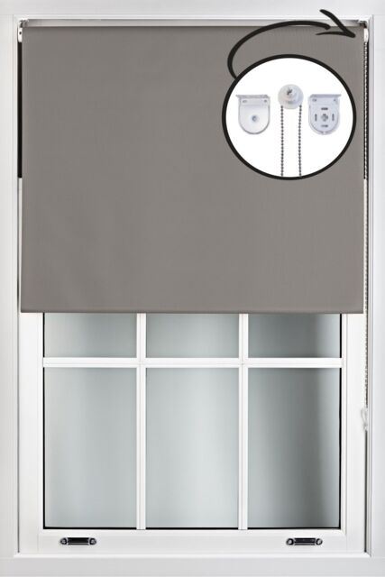 Furnished Dark Grey Blackout Roller Blinds with Metal Fittings - Trimmable Window Shade - Size: 170 cm width x 210 cm drop - image 1