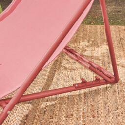 sweeek Set Of 4 Textilene Folding Sun Loungers Of Steel in Terracotta - thumbnail 6
