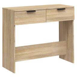 Berkfield Home Console Table Sonoma Oak 90x36x75 cm Engineered Wood in Light Tan - Size: 90 x 36 x 75 cm
