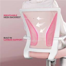 KORVIXA Office Ergonomic Computer Chair in Pale Pink - Size: 100 cm x 100 cm - thumbnail 4