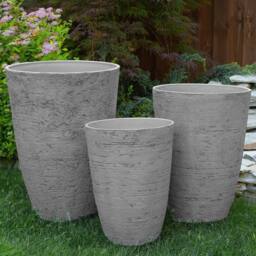 Wyld and Coco Grey Stone Fibre Clay Planter Weatherproof Indoor Outdoor - thumbnail 1