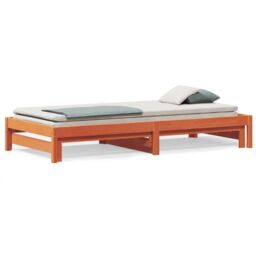 Berkfield Home Day Bed with Trundle without Mattress Wax Brown 80x200 cm - thumbnail 2