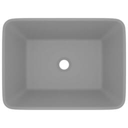 Berkfield Home Luxury Wash Basin Matt Light Grey 41x30x12 cm Ceramic - Size: 41 x 30 x 12 cm - thumbnail 3