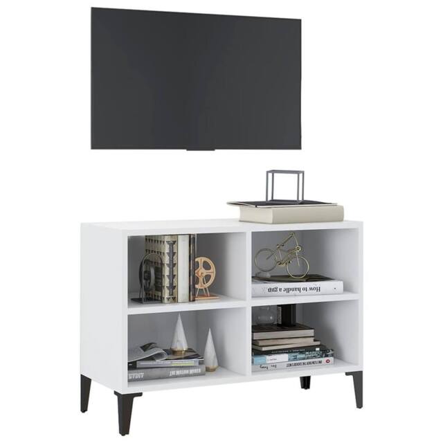 Berkfield Home TV Cabinet with Metal Legs White 69.5x30x50 cm - image 1