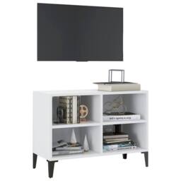 Berkfield Home TV Cabinet with Metal Legs White 69.5x30x50 cm - thumbnail 1