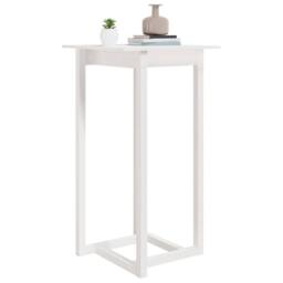 Berkfield Home Bar Table White 60x60x110 cm Solid Wood Pine - Size: 60 x 60 x 110 cm - thumbnail 5