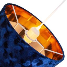 Modern Metallic Hammered Effect Crushed Velvet Shade with Coloured Inner - thumbnail 4